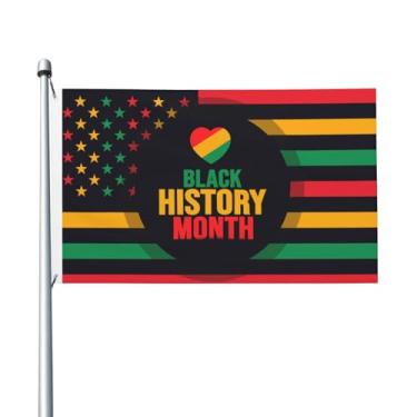 Imagem de Bandeira do mês da história negra 9,5 cm x 1,5 m dupla face decorativa ao ar livre jardim quintal sinal de boas-vindas para casa gramado pátio