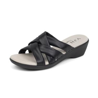 Imagem de VJH confort Chinelos femininos, sandálias casuais de plataforma plataforma confortável, Preto, 10