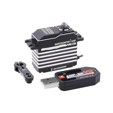 Imagem de A81BH 45KG Monster Torque 0.085s High Speed ​​Magnetic Waterproof Digital Brushless Servo Suitable for 1/8 1/10(A81BHMW 45KG Set B)