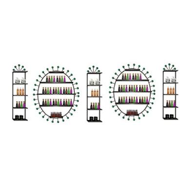 Imagem de Prateleiras de metal para armazenamento de esmaltes de parede, expositor de esmalte de metal de 5 camadas, suporte de exibição de arte de unhas para salões de unhas, prateleiras de armazenamento de