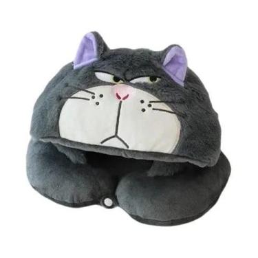 Imagem de Almofada De Pescoço Em Forma De U Kawaii Lucifer Cat Com Chapéu, Prese
