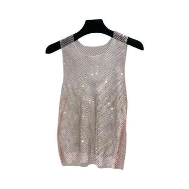 Imagem de Camiseta De Verão Y2K Para Mulheres Com Brilho De Diamante, Camisa De 