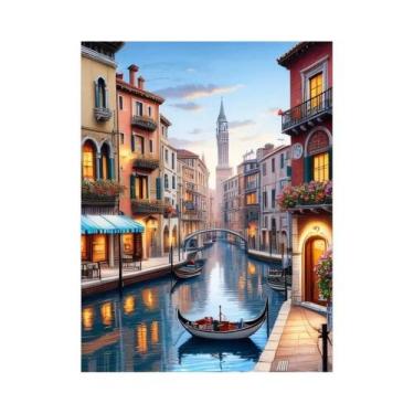 Imagem de Kit De Pintura Em Diamante 5D De Flor De Cerejeira Romântica Na Rua De