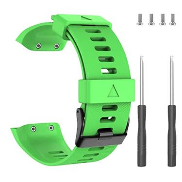Imagem de FULNES Pulseira para Garmin Forerunner 35 relógio inteligente substituição pulseira pulseira pulseira de silicone acessórios Correa (Cor: verde, Tamanho: Forerunner 35)