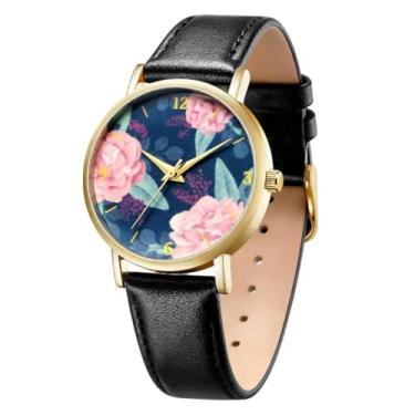 Imagem de BOSHIYA Relógio analógico feminino de couro fácil de ler de quartzo – mostrador pequeno, impermeável, casual, relógio de pulso simples com calendário de data para mulheres, US- Mesa de enfermeira