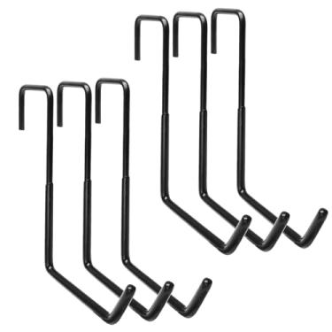 Imagem de Uenhoy 6 ganchos de gancho de viga pretos grandes S para pendurar resistentes, ganchos de bicicleta para escada de garagem com revestimento antiderrapante, gancho de viga utilitário