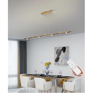 Imagem de Luminárias pendentes LED modernas para restaurantes, com capacidade de iluminação de 10 a 15 m², reguláveis, embutidas, com altura ajustável, ideais para mesas de jantar, ilhas de cozinha, q