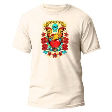 Imagem de Camiseta Basica Algodão Premium Estampa Digital Love And Hat - Pavesi,
