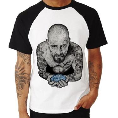 Imagem de Camiseta Raglan Walter White Tattoo Heisenberg - Foca na Moda, Branco,