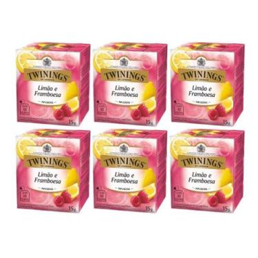 Imagem de 60 Sachês, Chá Twinings, Limão e Framboesa, Limão e Framboesa