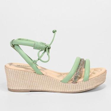 Imagem de Sandália Anabela Mississipi Salto Médio Brilho Feminina-Feminino