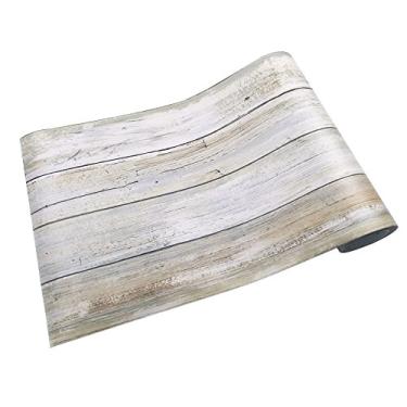 Imagem de Papel de Parede PVC Autoadesivo Grão Madeira Vintage Multiuso Peel Stick -proof Removível para Decoração Residencial