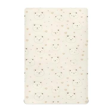 Imagem de Wassud Jogo de lençol com elástico fofo para berço de berço respirável para meninos e meninas, neutro, 71 x 132 cm