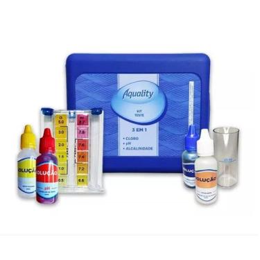 Imagem de Kit 3 Em 1 Medidor Ph Cloro Alcalinidade Piscinas Aquality