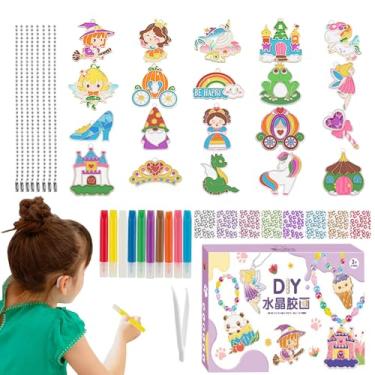 Imagem de Ornamentos de arte de pintura de DIY - Kit de pintura com cola de pingente brinquedo artes e ofícios - Brinquedo de com cola colorida de educacional para meninos e meninas de aniversário