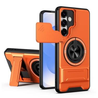 Imagem de SORAKA Capa para Samsung Galaxy S25 Plus com suporte,proteção de lente com janela e capa dupla de PC e TPU compatível com suporte magnético para carro