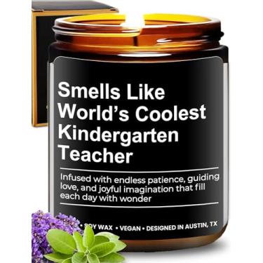 Imagem de World's Coolest Kindergarten Teacher Gift Candle, Best Kindergarten Teacher, Presentes de Apreciação para Professores, Ideal Melhor Presente para Professores para Mulheres, Presente de Apreciação para