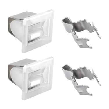 Imagem de Kit de trava de porta universal 279570 compatível com reparos, trava de porta de eletrodomésticos atualizada, trava de metal e trava de plástico - pacote com 2