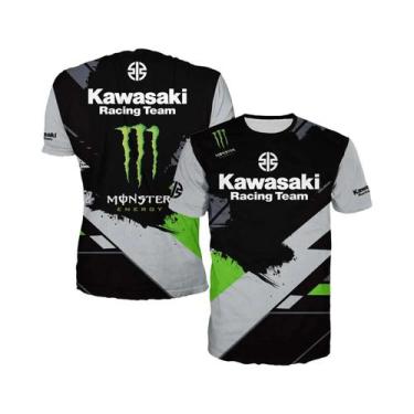 Imagem de Camiseta Clássica De Verão Para Motocicleta Kawasaki, Ajuste Solto Par