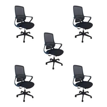 Imagem de Kit 5 Cadeiras de Escritório sem Apoio Oficial Vinci