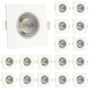 Imagem de Kit 15 Spot Led Quadrado Direcionável 5W 4000K Bivolt Neutro - Design 