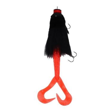 Imagem de SPYMINNPOO Iscas de Pesca, Isca Artificial de água Salgada, Isca de Pesca Com Design de Cabelo, Macia Realista para Fundição e Corrico (Preto)