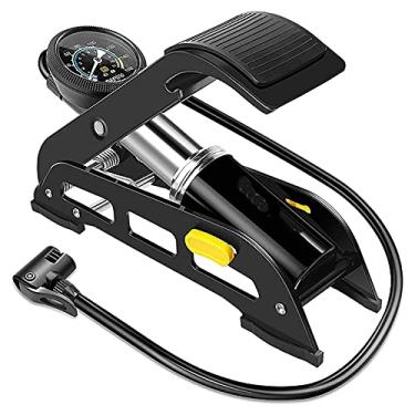 Imagem de Feiyx Bomba de ar de pé de cilindro único, medidor de pressão de precisão, inflador de pedal de alta pressão, bomba de ar portátil para bicicleta elétrica para bicicleta doméstica, bomba de ar