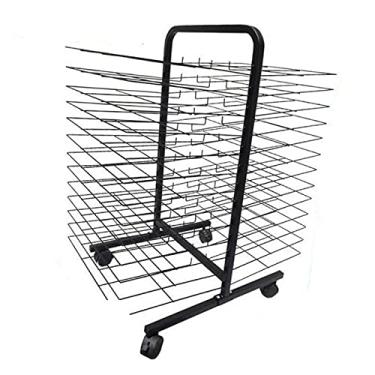 Imagem de Estante de secagem de arte de 10 camadas, suporte autônomo de revestimento de cor de metal, adequado para casa e escola de arte, pintura a óleo, secagem de 20/26 camadas