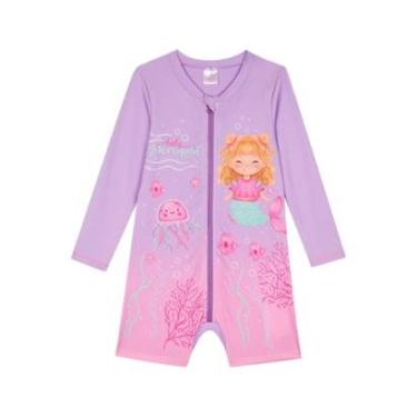 Imagem de Macacão Bebê Menina Sereia Proteção Uv 50+ Kukiê Lilás-Feminino