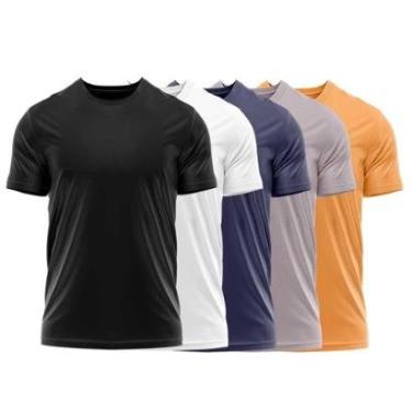Imagem de Kit 5 Camisetas dry Uv Masculina Blusa Camisa Fitness Academia Basica Lisa-Masculino