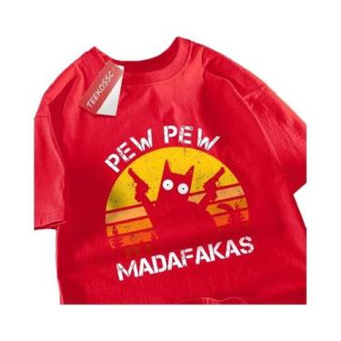 Imagem de Camiseta Masculina Oversized De Algodão Para O Verão, Estilo Harajuku,