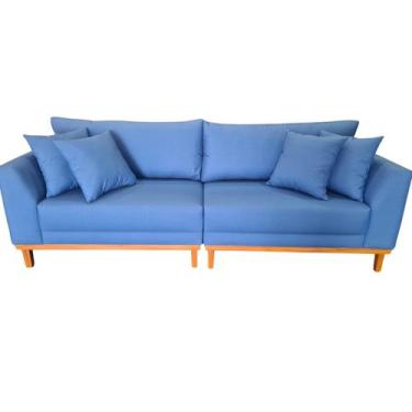 Imagem de Sofá  Pierri Bipartido Tecido Acquablock Pé Base Madeira  230cm - 4R E