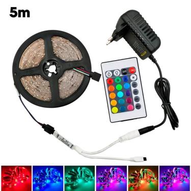 Imagem de Fita Led Rgb 5M Luz Multicores Digital Iluminação Fonte Neon