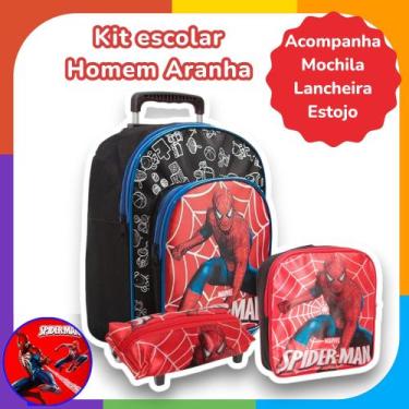 Imagem de Mochila Infantil Pequena Homem Aranha + Lancheira Passeio - TOYS 2U