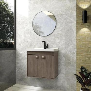 Imagem de Gabinete Armario para Banheiro 100% MDF com Cuba - Siena 50cm - RIVERZ