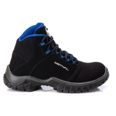 Imagem de Bota de Segurança em Microfibra Preto e Azul Estival EN10071S2 - Bique