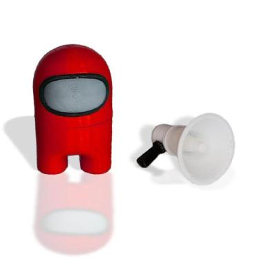Imagem de Boneco Among Us Desmontável + Megafone - 3D Think BR, Vermelho