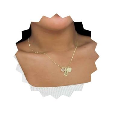 Imagem de ROHNES Colar Feminino Folheado a Ouro 18k, Tipo Patuá Fé com Coração e Pedra, Prata, Metal
