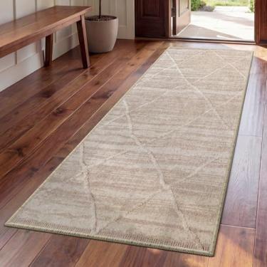 Imagem de QiCaiJia Tapete de corredor de corredor 5 x 15 cm, tapete de corredor de cozinha antiderrapante lavável, tapete fino para entrada embaixo da porta, tapete interno macio de baixa pilha para lavanderia