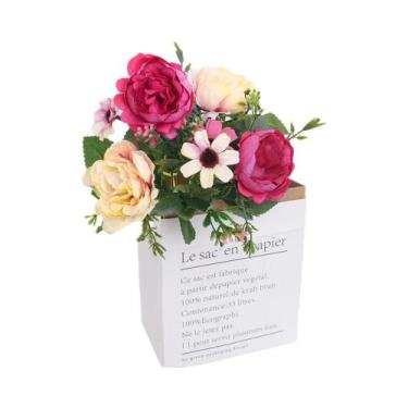 Imagem de Buquê De Flores De Peônia Artificiais Para Casamento, Decoração De Mes