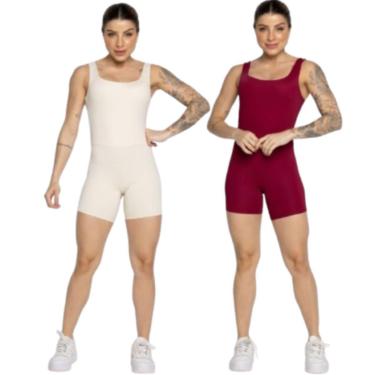 Imagem de KIT 2 Macaquinho Smart Serra e Mar Decote Em U Roupa Para Treino Academia Moda Fitness Musculação-Feminino