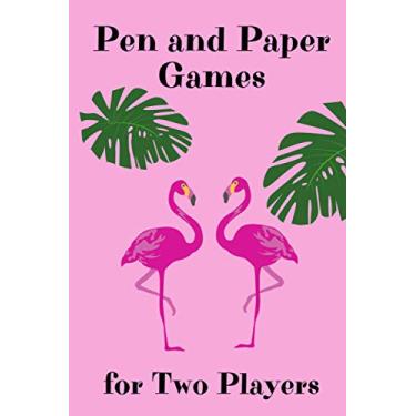 Imagem de Pen and Paper Games for Two Players: Flamingo Themed Cover, Two Person Games and Activities