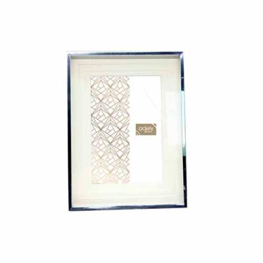 Imagem de Porta-Retrato Prata Borda Branca 10X20Cm - Lumini - Adely Decor