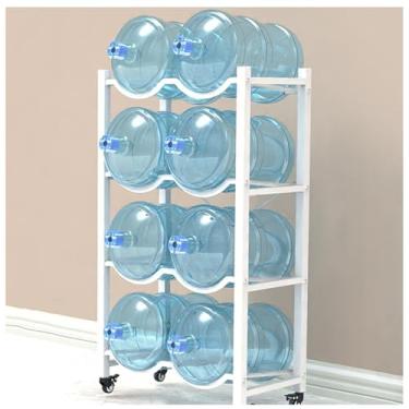 Imagem de Suporte de jarro de água resistente de 5 galões com rodas, organizador portátil de garrafa de água e rack de armazenamento, ideal para escritório, academia, restaurante - suporte conveniente para