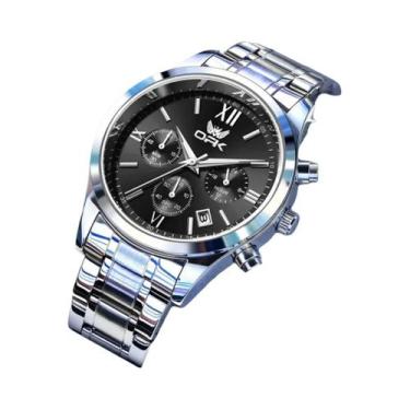 Imagem de Relógio Automático Masculino Com Data, Pulseira De Aço Inoxidável OPK 