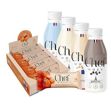 Imagem de Kit Display Chef Whey Bar 12Un + Chef Whey Dose Única 40g - Chef Whey-Unissex