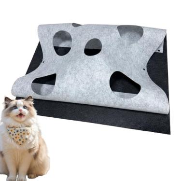 Imagem de Tapete de atividades para gatos, almofada dobrável interativa divertida | Tapete de caverna de de brinquedo interno para gatos - para raças pequenas, médias grandes, gatinhos, coelhinhos