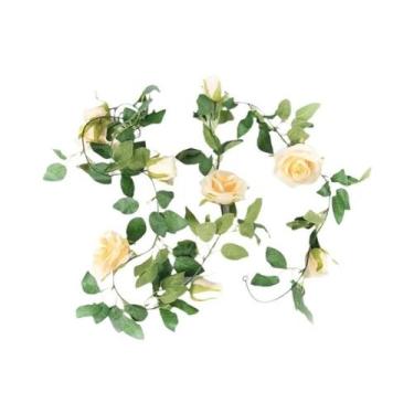 Imagem de Guirlanda Floral Artificial Rosa Pink 2/4m, Cordão De Flores Falsas Pa