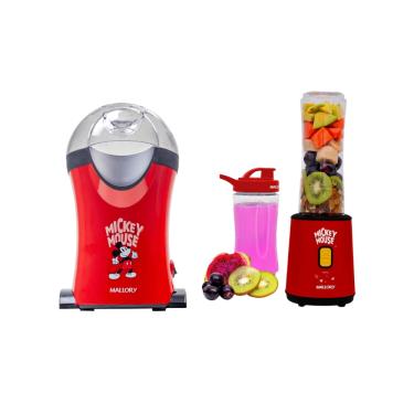 Imagem de Kit Mallory Mickey Mouse 220V - Pipoqueira 1200W + Liquidificador Individual