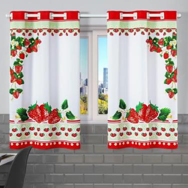 Imagem de Cortina de Cozinha 2,20m x 1,30m Estampada Decorativa para Janela Alta